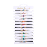 12pcs Natural Stone Pendent Bracelets Woven Chain Wristband Pulseras Bangles