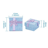 12pcs Square Cardboard Ring Boxes with Satin Ribbons Bowknot Jewelry Gift Box