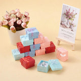 12pcs Square Cardboard Ring Boxes with Satin Ribbons Bowknot Jewelry Gift Box