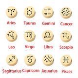 Stainless Steel Engraved Constellations Zodiac Signs Beads