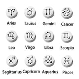 Stainless Steel Engraved Constellations Zodiac Signs Beads