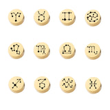 Stainless Steel Engraved Constellations Zodiac Signs Beads