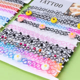 12pcs Tattoo Rainbow Chokers Stretch Henna Gothic Women Jewelry