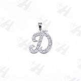 12pcs Steel Letter Charms with Rhinestones, Alphabet Necklace Pendants