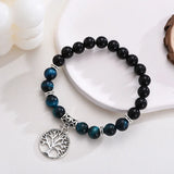 Tree of Life Charms Tiger Eye Stone Bracelet Beads Stretch Yoga Jewelry