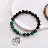 Tree of Life Charms Tiger Eye Stone Bracelet Beads Stretch Yoga Jewelry