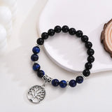 Tree of Life Charms Tiger Eye Stone Bracelet Beads Stretch Yoga Jewelry