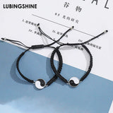 12pcs Yin Yang Charm Bracelets Adjustable Cord Anklet
