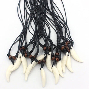 12pcs Wolf Tooth Charms Acrylic Teeth Pendants Necklaces Men Women