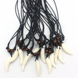 12pcs Wolf Tooth Charms Acrylic Teeth Pendants Necklaces Men Women