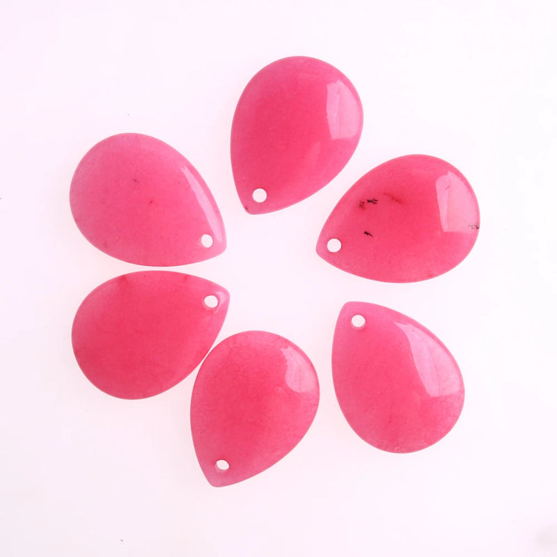 12pcs Rose Pink Jades Pendant Natural Stone Jaspers Necklace Pendants