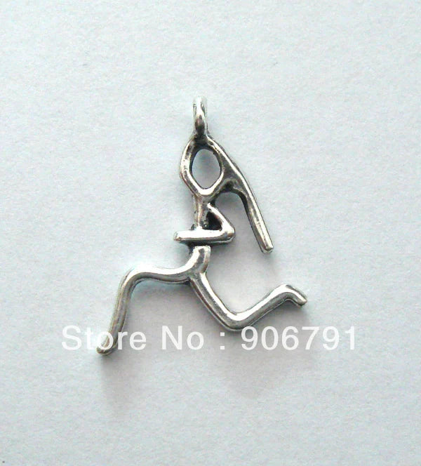 12pcs Antique Silver Plated Running Girl Charm Jewelry Accessory