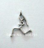 12pcs Antique Silver Plated Running Girl Charm Jewelry Accessory