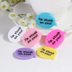 12pcs Glitter Necklace Charms Resin Keychain Pendant Woman Jewelry