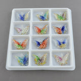 12pcs Lampwork Butterfly Pendants for DIY Jewelry Making