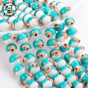 12pcs Ocean Theme Lampwork Spacer Beads for Bracelet Necklace 11~31x9~22mm
