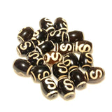 12pcs/lot 12*16mm Agate Beads Black/White Money Hook Totem DZI Beads