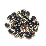 12pcs/lot 12*16mm Agate Beads Black/White Money Hook Totem DZI Beads