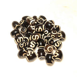 12pcs/lot 12*16mm Agate Beads Black/White Money Hook Totem DZI Beads