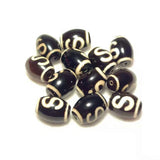 12pcs/lot 12*16mm Agate Beads Black/White Money Hook Totem DZI Beads