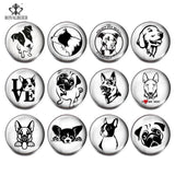 12pcs 18mm Dog Pattern Snap Button Beads for Jewelry Making Glass
