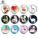 12pcs Vintage Animal Pets Glass Snap Buttons for Bracelets