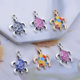 12pcs/lot 20*15mm Enamel Tortoise Charms Earring Pendant Jewelry Components