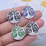 12pcs Tree of Life Charm 20*24mm Enamel Pendant Jewelry Findings