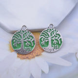 12pcs Tree of Life Charm 20*24mm Enamel Pendant Jewelry Findings