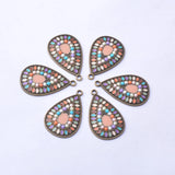 12pcs/lot Vintage Enamelled Alloy Charms Ear Pendant DIY Jewelry Earrings