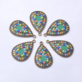 12pcs/lot Vintage Enamelled Alloy Charms Ear Pendant DIY Jewelry Earrings