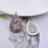 12pcs Bohemian Silver Enamelled Alloy Charms Earring DIY Jewelry