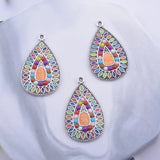 12pcs Bohemian Silver Enamelled Alloy Charms Earring DIY Jewelry