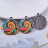 12pcs Antique Copper Lollipop Charm Jewelry Findings Enamelled Peadant
