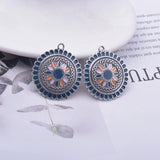 12pcs Round Enamel Ear Pendant DIY Bohemian Earring Components