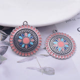 12pcs Round Enamel Ear Pendant DIY Bohemian Earring Components