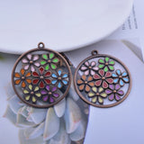 12pcs Bohemian Ancient Copper Flower Charms Earring Findings