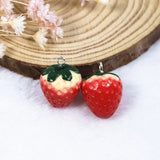 12pcs 3D Strawberry Orange Fruit Resin Charms DIY Necklace Keychain Pendant