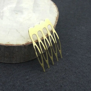 12pcs 5 Teeth Metal Comb 26*39mm High Plated Hair Comb DIY Hair Accessories