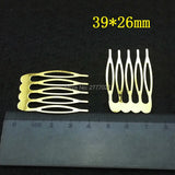 12pcs 5 Teeth Metal Comb 26*39mm High Plated Hair Comb DIY Hair Accessories