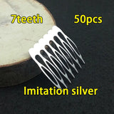 12pcs 7 teeth Metal comb 40*33mm Hair Comb