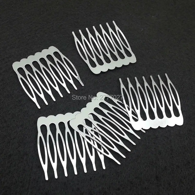 12pcs 7 teeth Metal comb 40*33mm Hair Comb