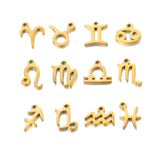 12pcs Stainless Steel Zodiac Charms Constellations For DIY Bracelet