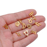 12pcs Stainless Steel Zodiac Charms Constellations For DIY Bracelet