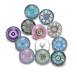 Exotic Pattern Charms 18mm Glass Snap Button DIY Bracelet Snaps KZ0334