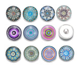 Exotic Pattern Charms 18mm Glass Snap Button DIY Bracelet Snaps KZ0334