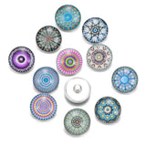 Exotic Pattern Charms 18mm Glass Snap Button DIY Bracelet Snaps KZ0334