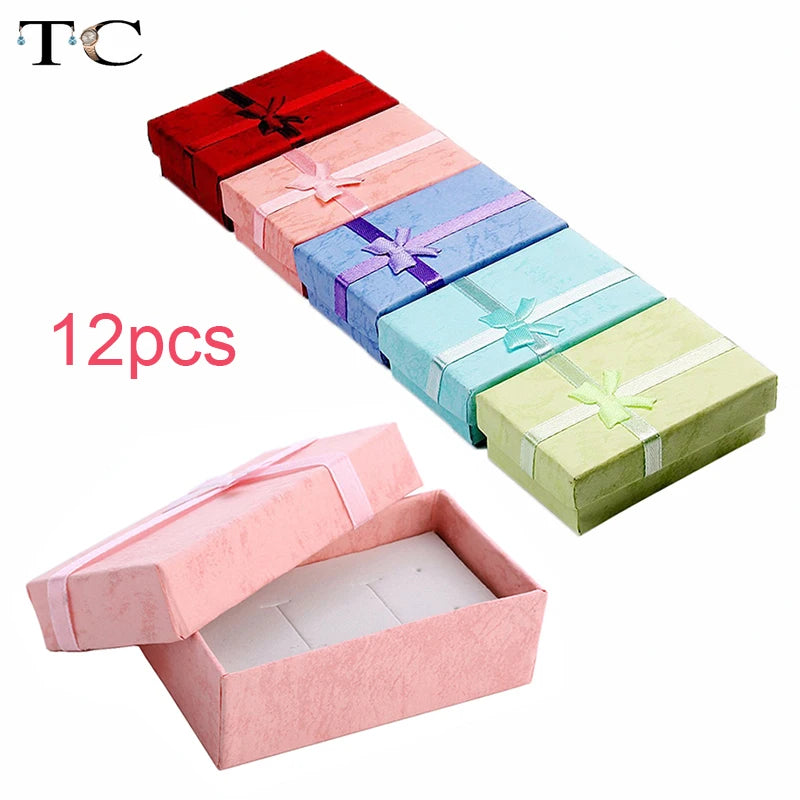 12pcs Assorted Colors Ring Necklace Set Box Earrings Holder 5*8 Packaging