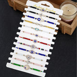 12pcs Evil Eye Charm Bracelet Set Adjustable Mal De Ojo Lucky Anklet