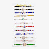 12pcs Evil Eye Charm Bracelet Set Adjustable Mal De Ojo Lucky Anklet